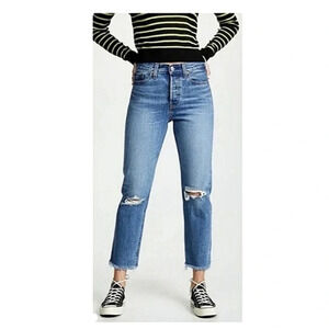 Levi's Wedgie Distressed Knee High Rise Jeans Size 26